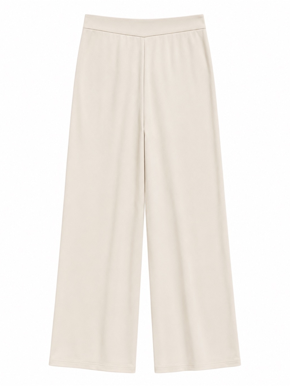 Zenana Outfitters Soft Cream Wide-Leg Knit Pants